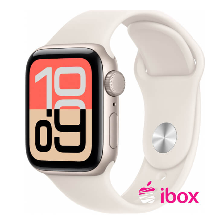 картинка Apple Watch SE 3 2025 40мм Starlight aluminium ремешок Sport Band starlight (SM) от магазина Одежда+