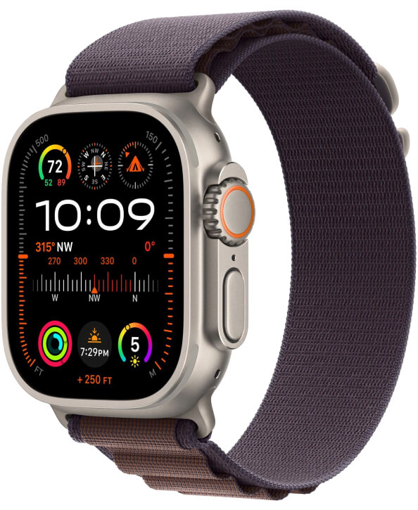 картинка Apple Watch Ultra 2 49 мм корпус титан ремешок Alpine индиго от магазина Одежда+